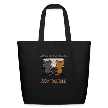 Couples That Play Together Stay Together - Eco-Friendly Cotton Tote - black - Front