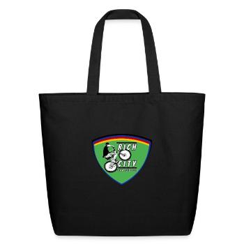 The Badge - Eco-Friendly Cotton Tote - black - Front