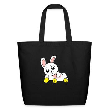 Easter Bunny - Eco-Friendly Cotton Tote - black - Front
