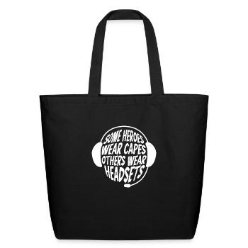 Funny 911 Dispatcher - Eco-Friendly Cotton Tote - black - Front