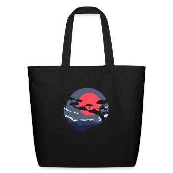 Bonsai Japanese - Eco-Friendly Cotton Tote - black - Front