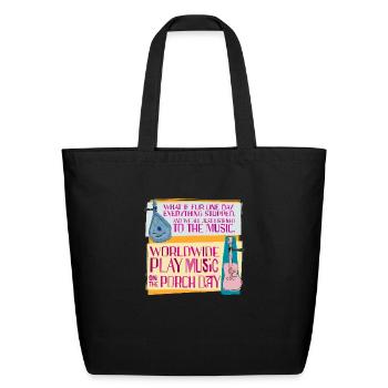 Play Music on the Porch Day 2023 - Eco-Friendly Cotton Tote - black - Front
