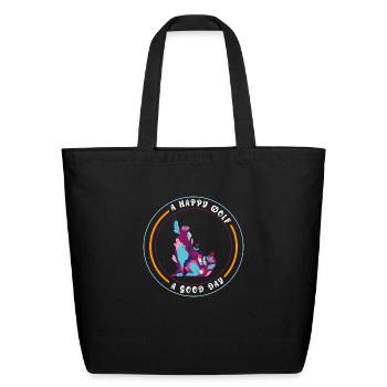 A Happy Wolf A Good Day - Eco-Friendly Cotton Tote - black - Front