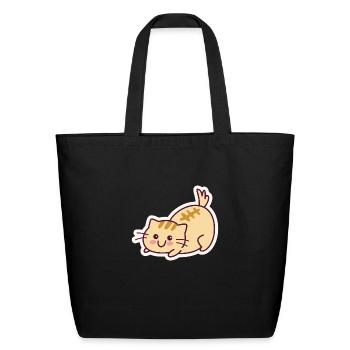 Cut cat sticker - Eco-Friendly Cotton Tote - black - Front