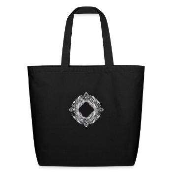 interwoven ornate ornament - Eco-Friendly Cotton Tote - black - Front