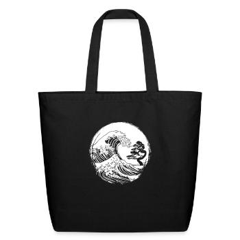 Wave Bonsai - Eco-Friendly Cotton Tote - black - Front