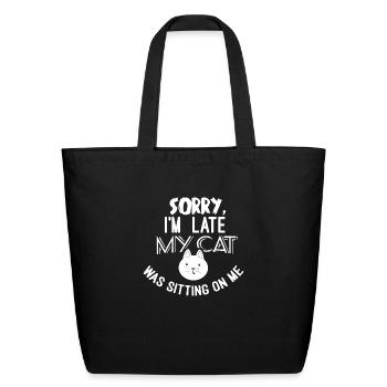 Funny cat gift - Eco-Friendly Cotton Tote - black - Front