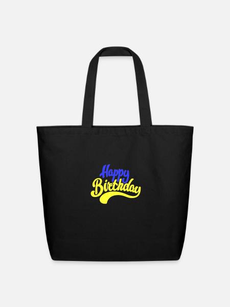 Happy Birthday 1 - Eco-Friendly Cotton Tote - black