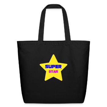 SuperStar vintage - Eco-Friendly Cotton Tote - black - Front