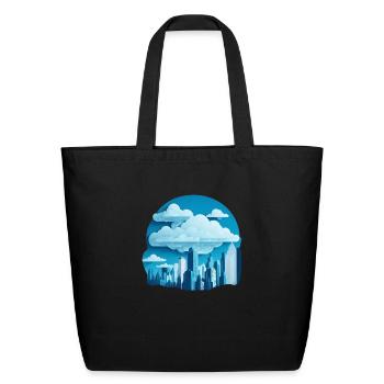 A cityscape made of clouds. - Eco-Friendly Cotton Tote - black - Front