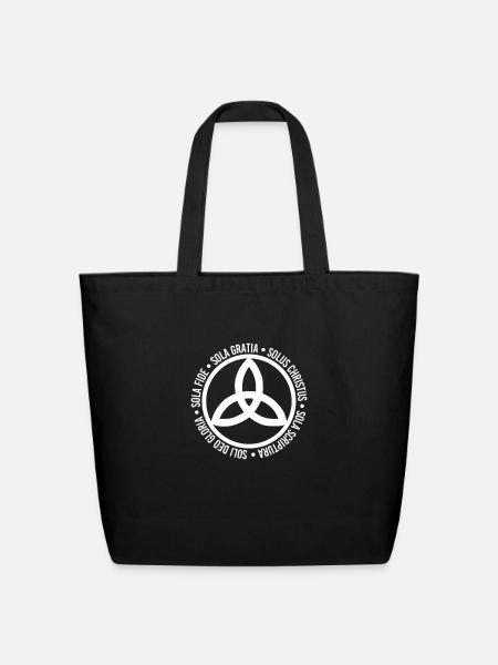 five solas christian trinity triquetra - Eco-Friendly Cotton Tote - black