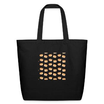 Cute Cat Loaf 80s - Eco-Friendly Cotton Tote - black - Front