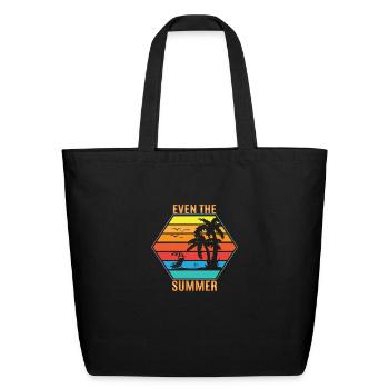 Even the Summer - Eco-Friendly Cotton Tote - black - Front