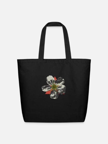 Cherry Blossom Explosion - Eco-Friendly Cotton Tote - black