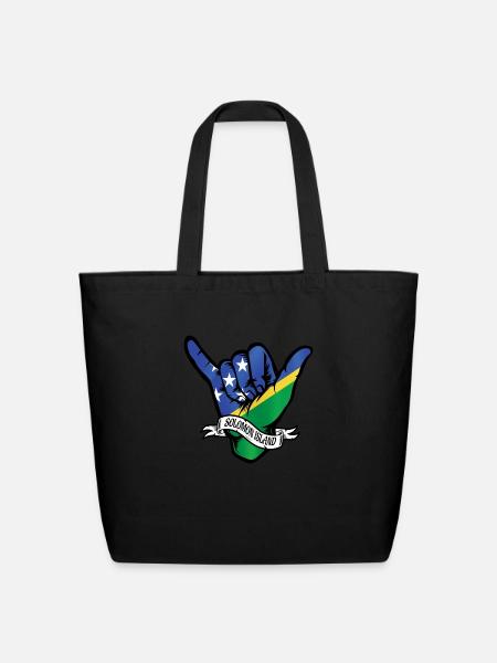 Solomon Island Shaka - Eco-Friendly Cotton Tote - black