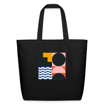 Abstraction Basic Shapes - Eco-Friendly Cotton Tote - black - Front