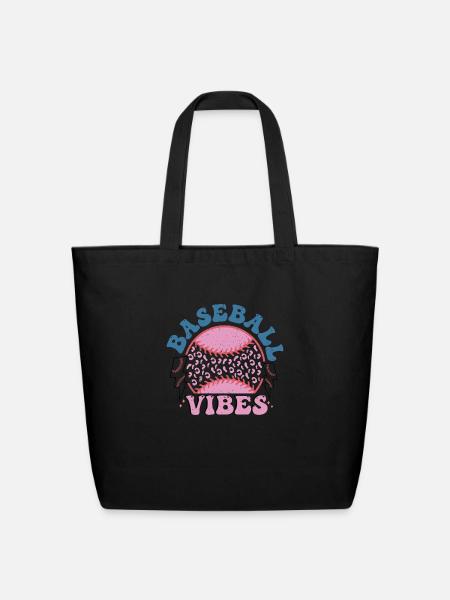 Retro Baseball Vibes - Eco-Friendly Cotton Tote - black
