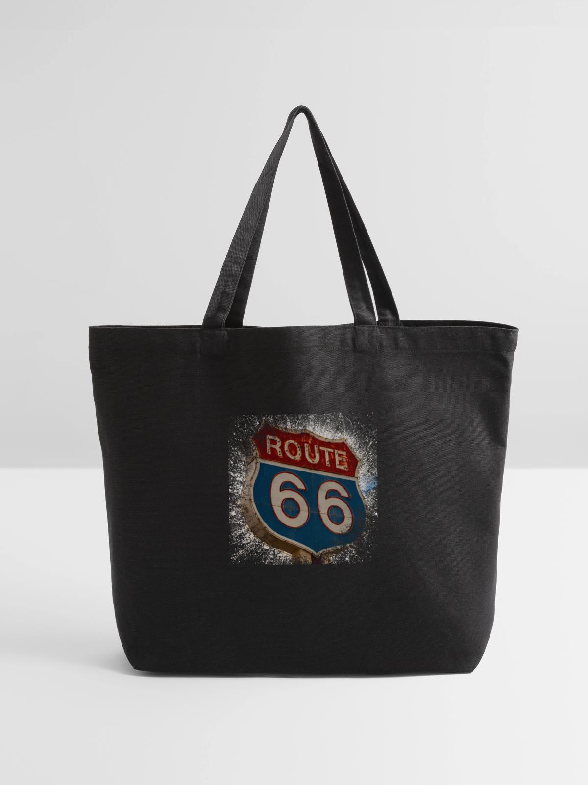 Route 66 - Eco-Friendly Cotton Tote - black - Front