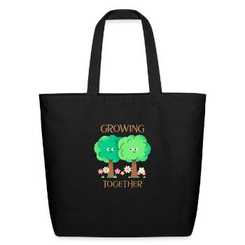 Growing Together - Eco-Friendly Cotton Tote - black - Front