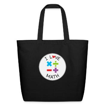 I Love Mathematics - Eco-Friendly Cotton Tote - black - Front