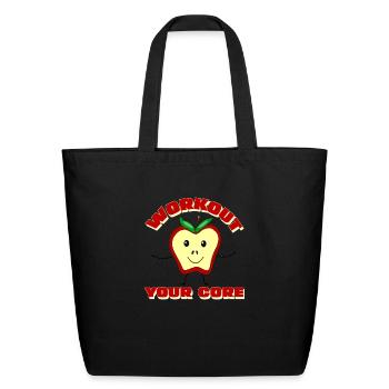 Workout Your Apple Core - Eco-Friendly Cotton Tote - black - Front