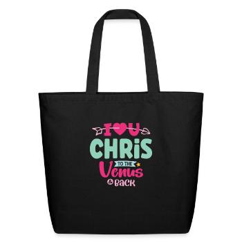 I Love You Chris Valentines - Eco-Friendly Cotton Tote - black - Front