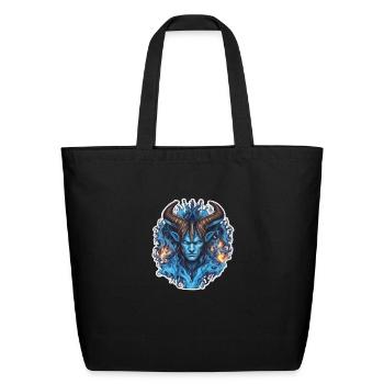 Horned avatar - Eco-Friendly Cotton Tote - black - Front