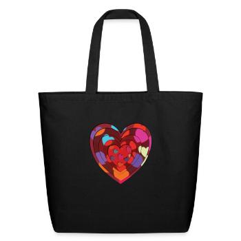 Heart of hearts - Eco-Friendly Cotton Tote - black - Front