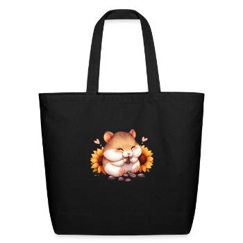 Sunflower Seeds & Hamsters - Eco-Friendly Cotton Tote - black - Front