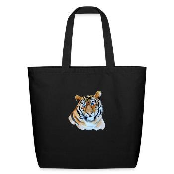 Tiger - Eco-Friendly Cotton Tote - black - Front