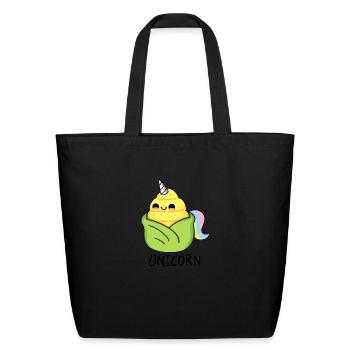 Corn Uni corn Funny Sweet - Eco-Friendly Cotton Tote - black - Front