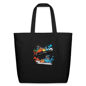 Street Sole Art: Shoes Graffiti Splash - Eco-Friendly Cotton Tote - black - Front