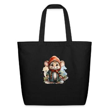 Christmas mouse - Eco-Friendly Cotton Tote - black - Front