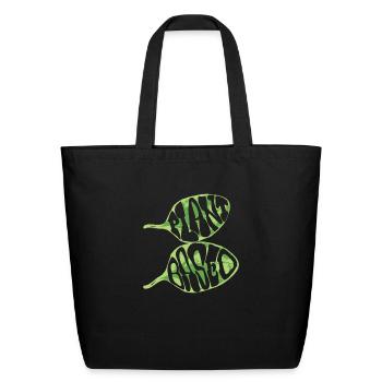 Plant based vegetarian - Eco-Friendly Cotton Tote - black - Front