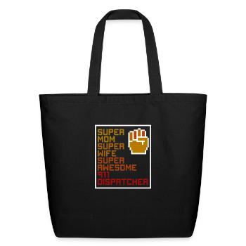 911 Dispatcher Mom - Eco-Friendly Cotton Tote - black - Front