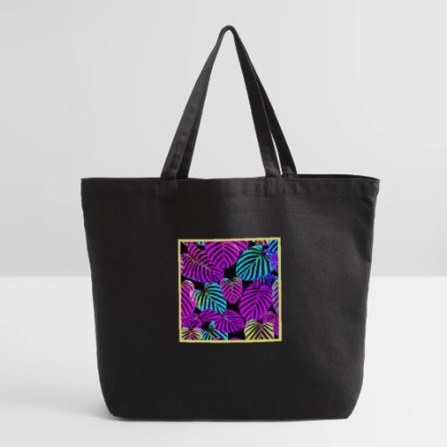 NeonLeaf Harmony Vibrant Pattern - Eco-Friendly Cotton Tote
