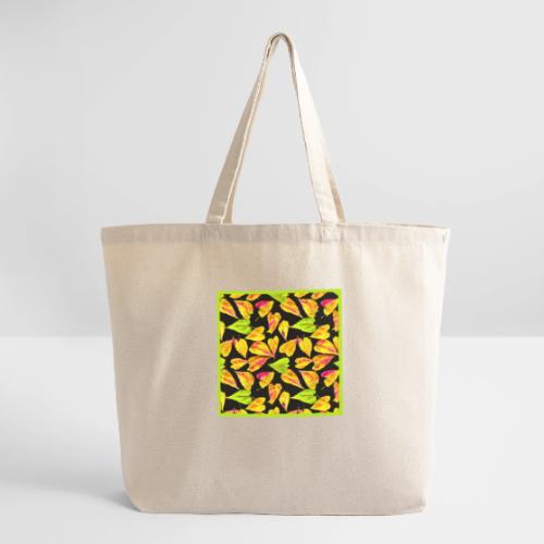Neon Leaf Art Elegance - Eco-Friendly Cotton Tote