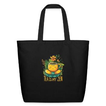 Tea is my Zen - Eco-Friendly Cotton Tote - black - Front