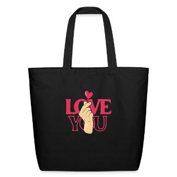 Love You - Eco-Friendly Cotton Tote - black - Front
