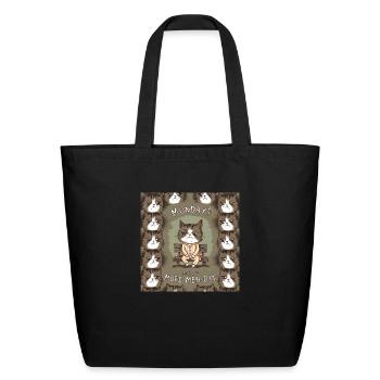Cat, Mondays? More Like Meh-days - Eco-Friendly Cotton Tote - black - Front