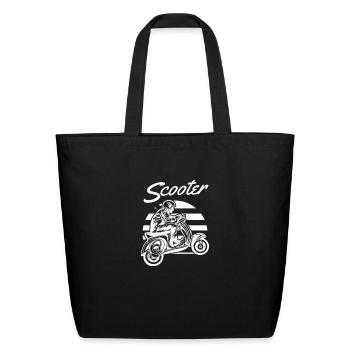 scooter - Eco-Friendly Cotton Tote - black - Front