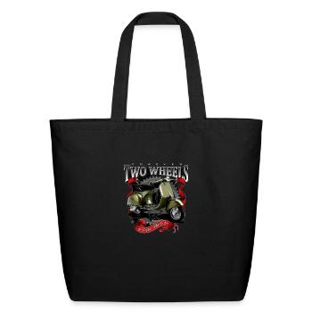 scooter - Eco-Friendly Cotton Tote - black - Front