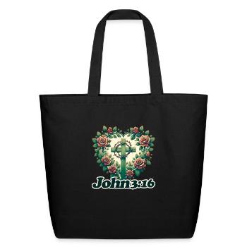 John 3:16 - Eco-Friendly Cotton Tote - black - Front