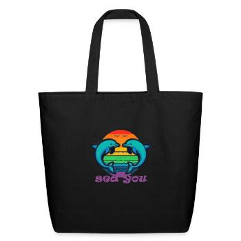 sea you - Eco-Friendly Cotton Tote - black - Front
