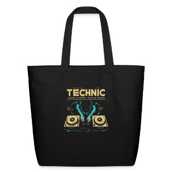 deejay beats - Eco-Friendly Cotton Tote - black - Front