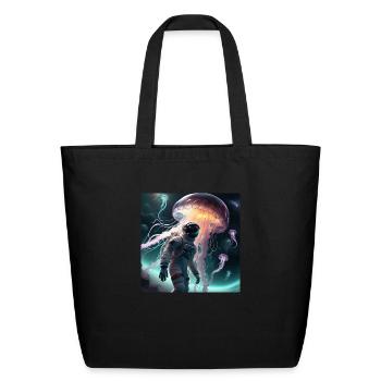 Stella Oceanus Discovering Space Jellyfish - Eco-Friendly Cotton Tote - black - Front