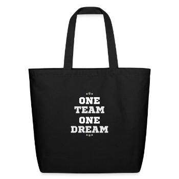 one team one dream Football fans gifts - Eco-Friendly Cotton Tote - black - Front