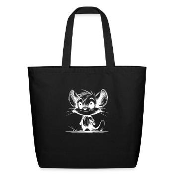 Cute Children's Baby Mouse - Eco-Friendly Cotton Tote - black - Front