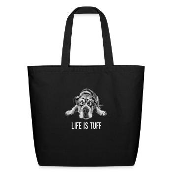 Unleash Your Inner Dog Lover: Funny Pup-Themed Art - Eco-Friendly Cotton Tote - black - Front