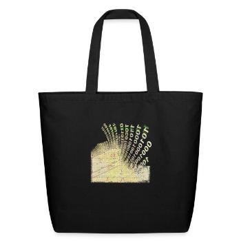 Glitch Art Geodesy – Digital Binary Map Design - Eco-Friendly Cotton Tote - black - Front